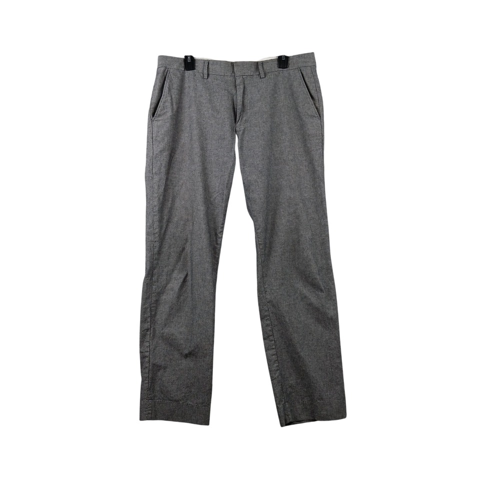 J. Crew Slim Bedford Chino Pants Men Size 34x32 Gray Cotton Flat Front